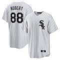 Ldoa C.White Sox #88 Luis Robert Jr Player White Stripe Home Game Stitched Jerseys