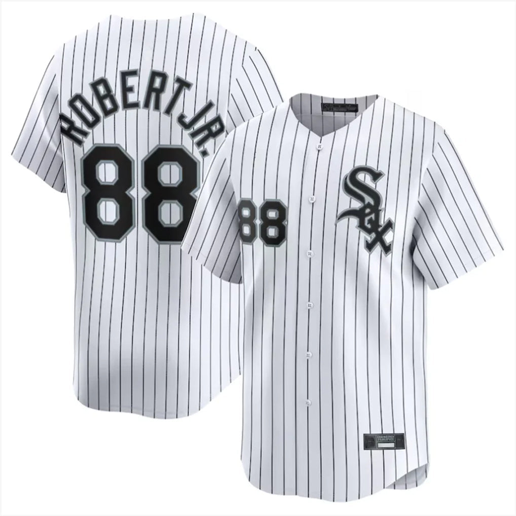 Ldoa C.White Sox #88 Luis Robert Jr Player White Stripe Limited Home Stitched Jerseys