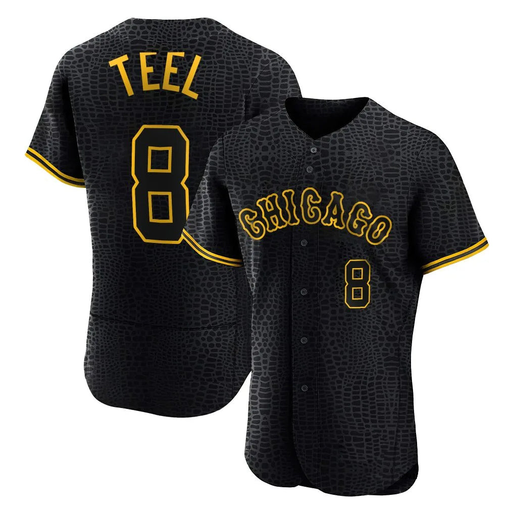 Ldoa C.White Sox #8 Kyle Teel Player Black Snake Skin City Limited Elite Home Stitched Jerseys