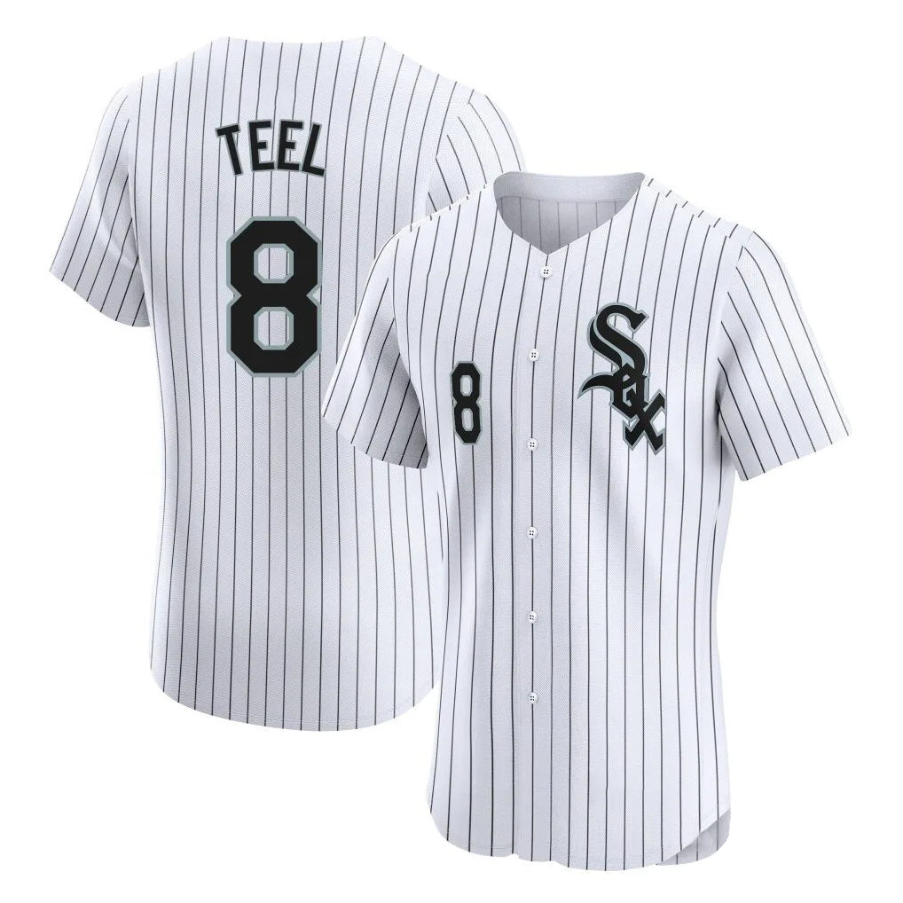 Ldoa C.White Sox #8 Kyle Teel Player White Stripe Limited Elite Home Stitched Jerseys