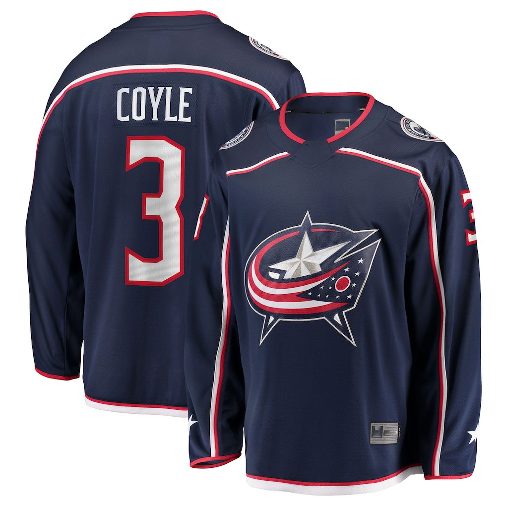 Tuec CB.Jackets #3 Charlie Coyle Navy Home Breakaway Jersey