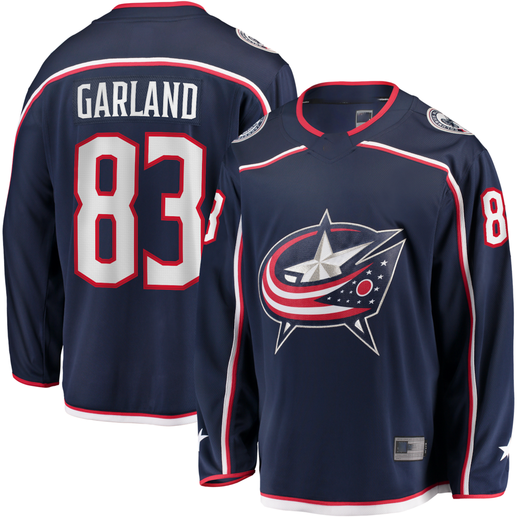 Tuec CB.Jackets #83 Conor Garland Navy Home Breakaway Jersey