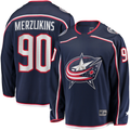 Tuec CB.Jackets #90 Elvis Merzlikins Navy Home Breakaway Player Jersey
