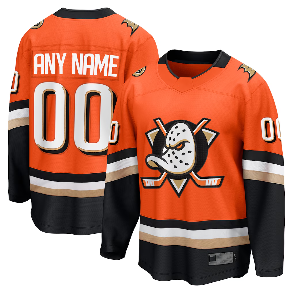 Tuec Custom A.Ducks Orange Home Breakaway Jerseys