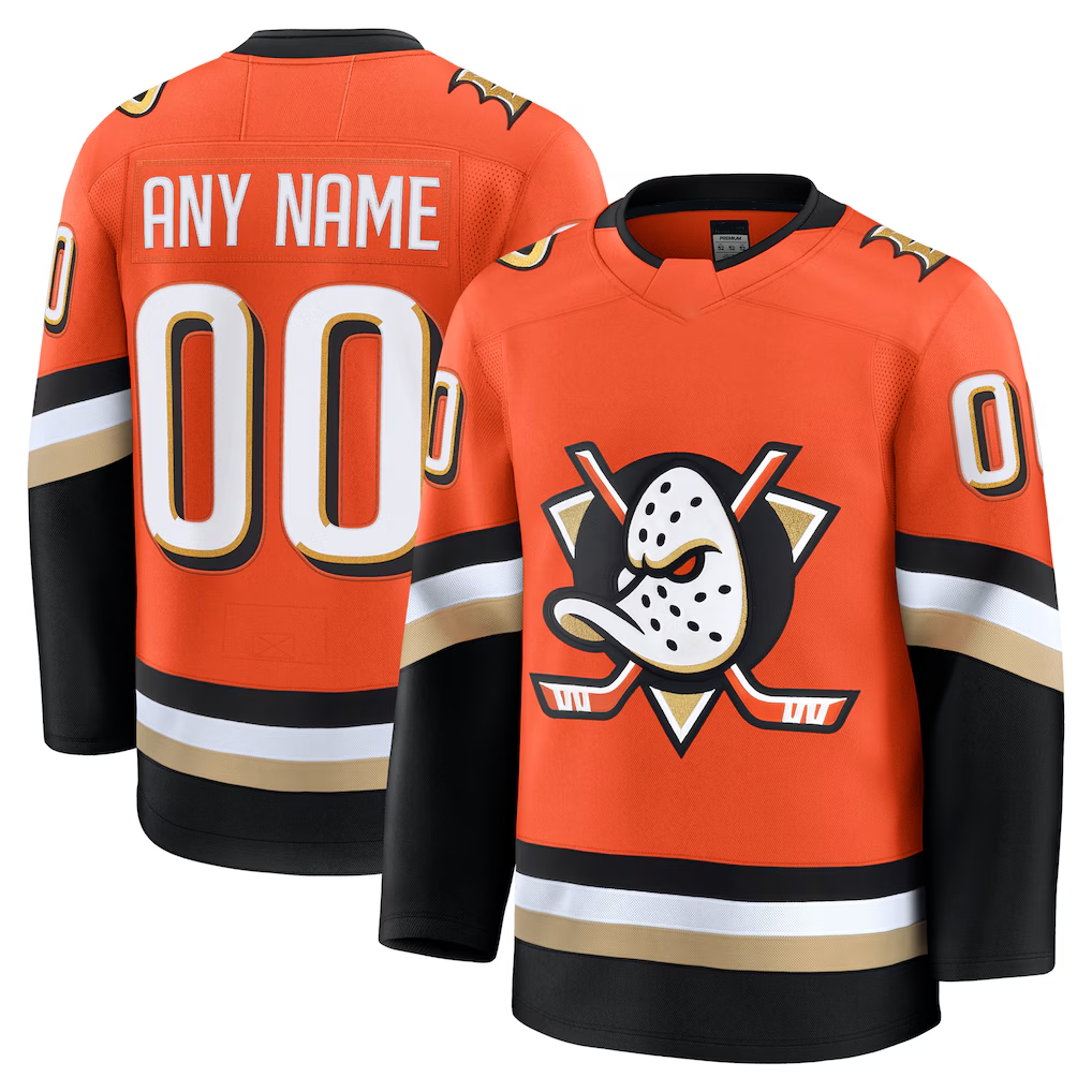Tuec Custom A.Ducks Orange Home Premium Jerseys