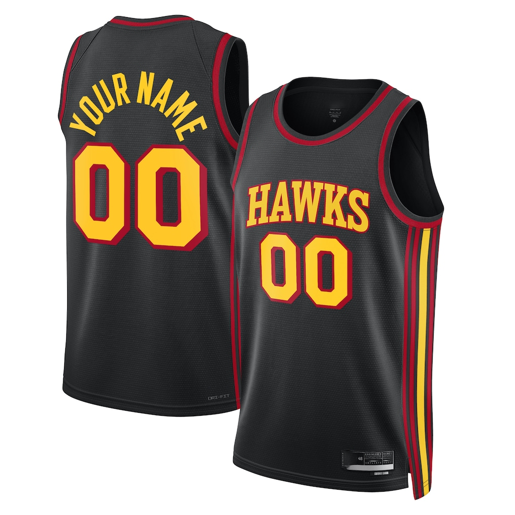 Ldoa Custom A.Hawks Black 2022-23 Swingman Jerseys - Statement Edition