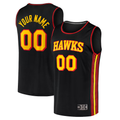 Ldoa Custom A.Hawks Black Fast Break Replica Jerseys - Statement Edition