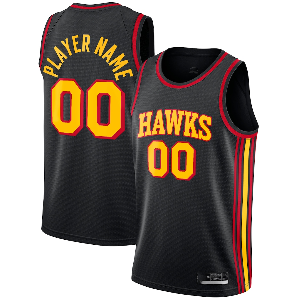 Ldoa Custom A.Hawks  Black Swingman Jerseys - Statement Edition