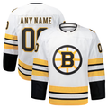 Tuec Custom B.Bruins White Away Authentic Pro Stitched Jerseys
