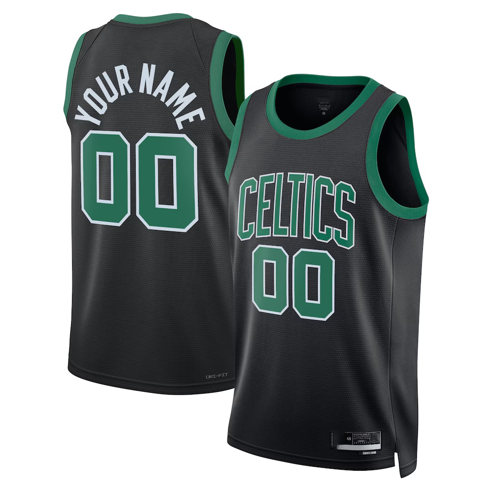 Ldoa Custom B.Celtics Black 2022-23 Swingman Jerseys - Statement Edition