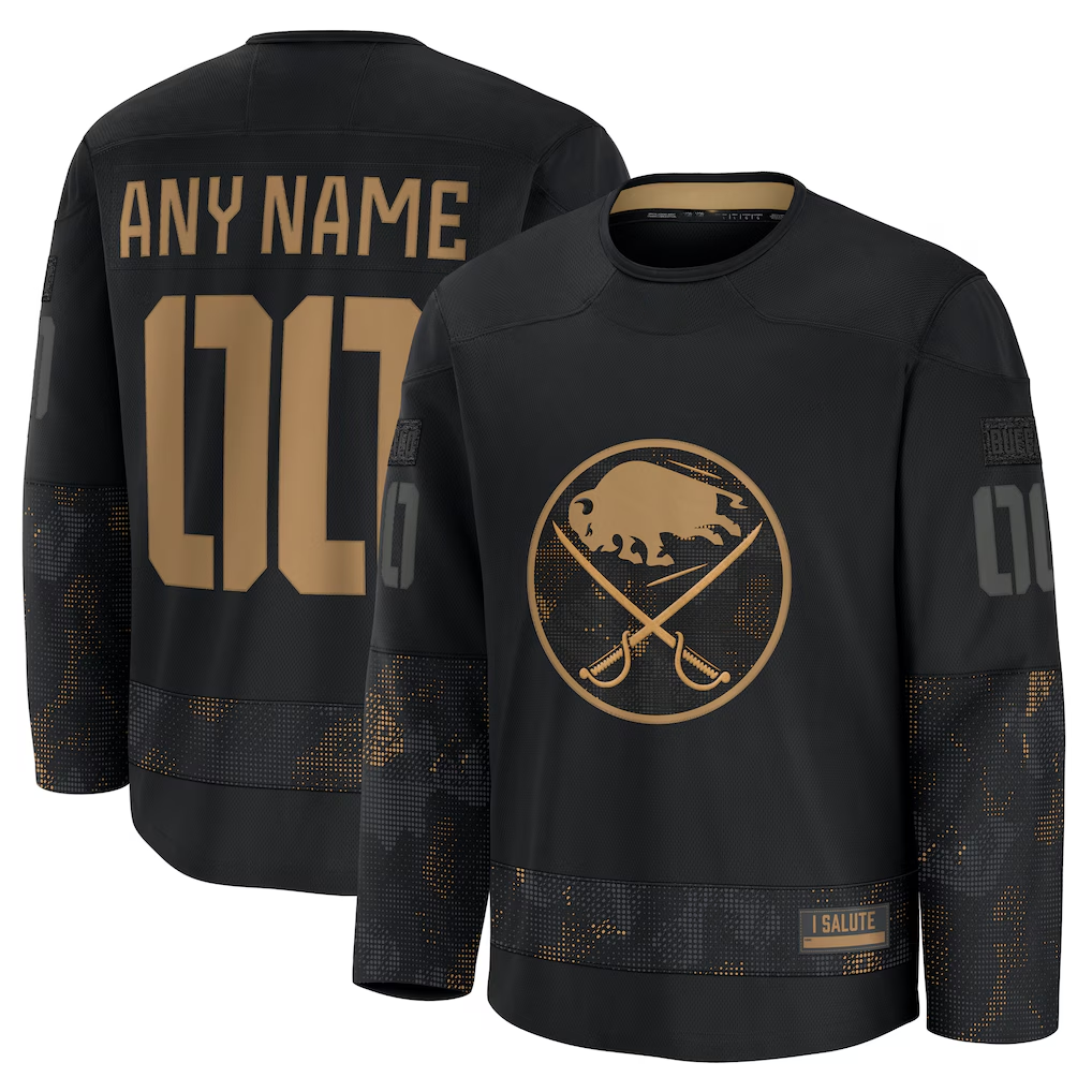 Tuec Custom B.Sabres Black 2024 Military Appreciation Practice Stitched Jerseys