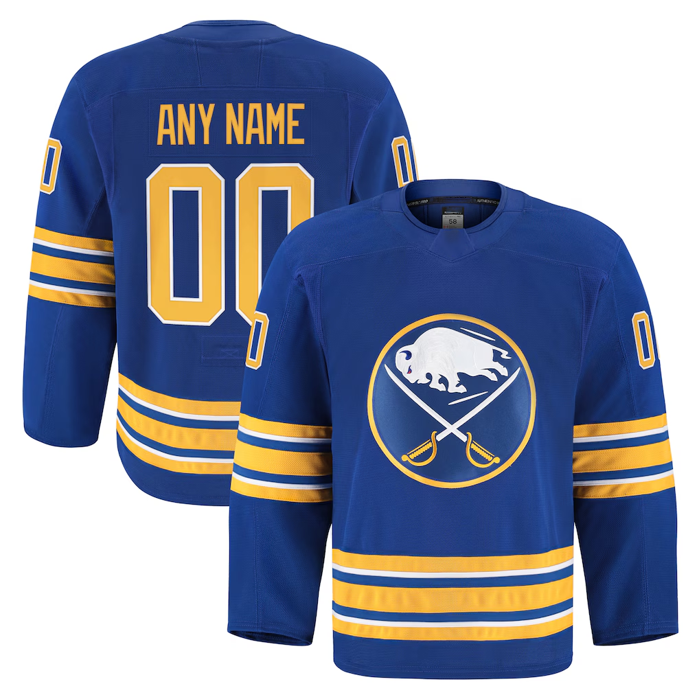 Tuec Custom B.Sabres Royal Home Authentic Pro Stitched Jerseys