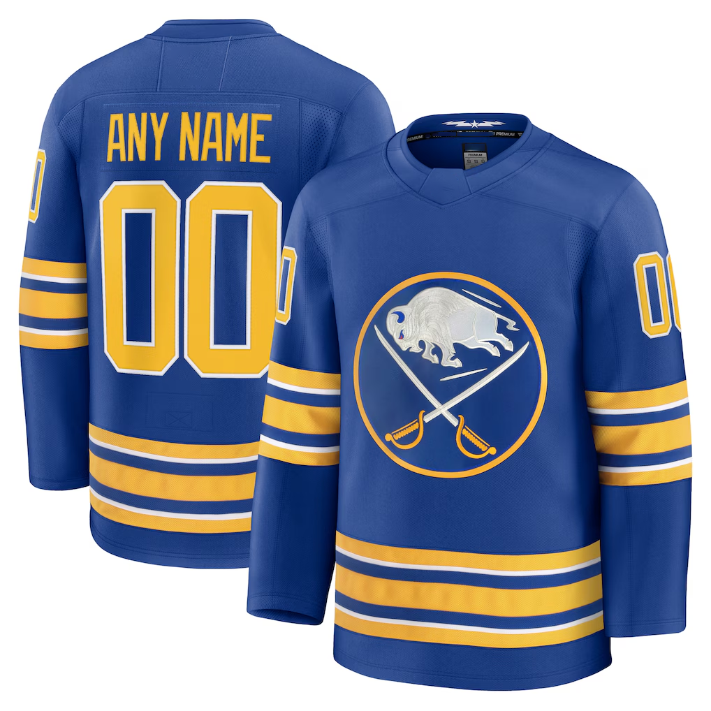 Tuec Custom B.Sabres Royal Home Premium Stitched Jerseys