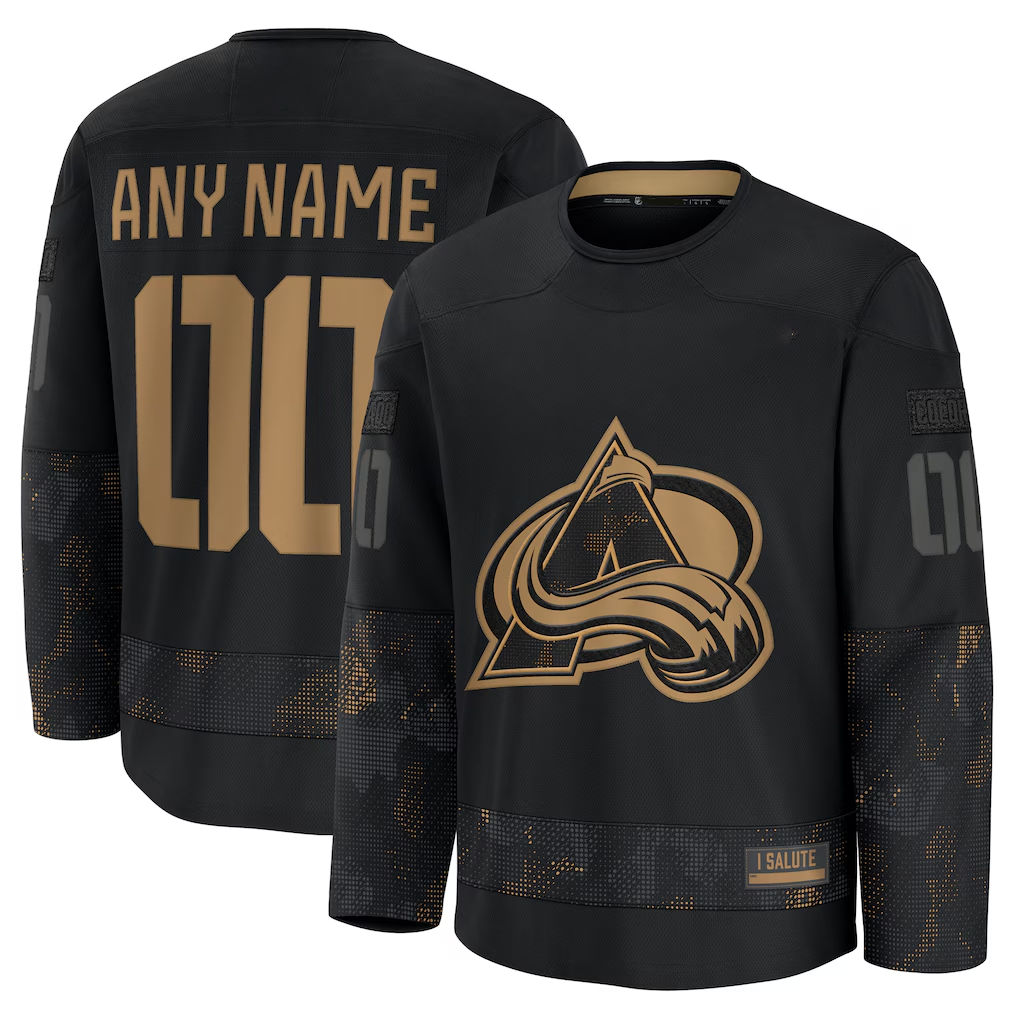 Tuec Custom C.Avalanche Black 2024 Military Appreciation Practice Jerseys