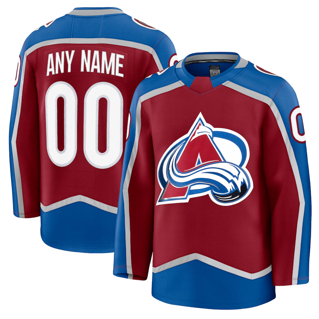 Tuec Custom C.Avalanche Burgundy Home Premium Jerseys