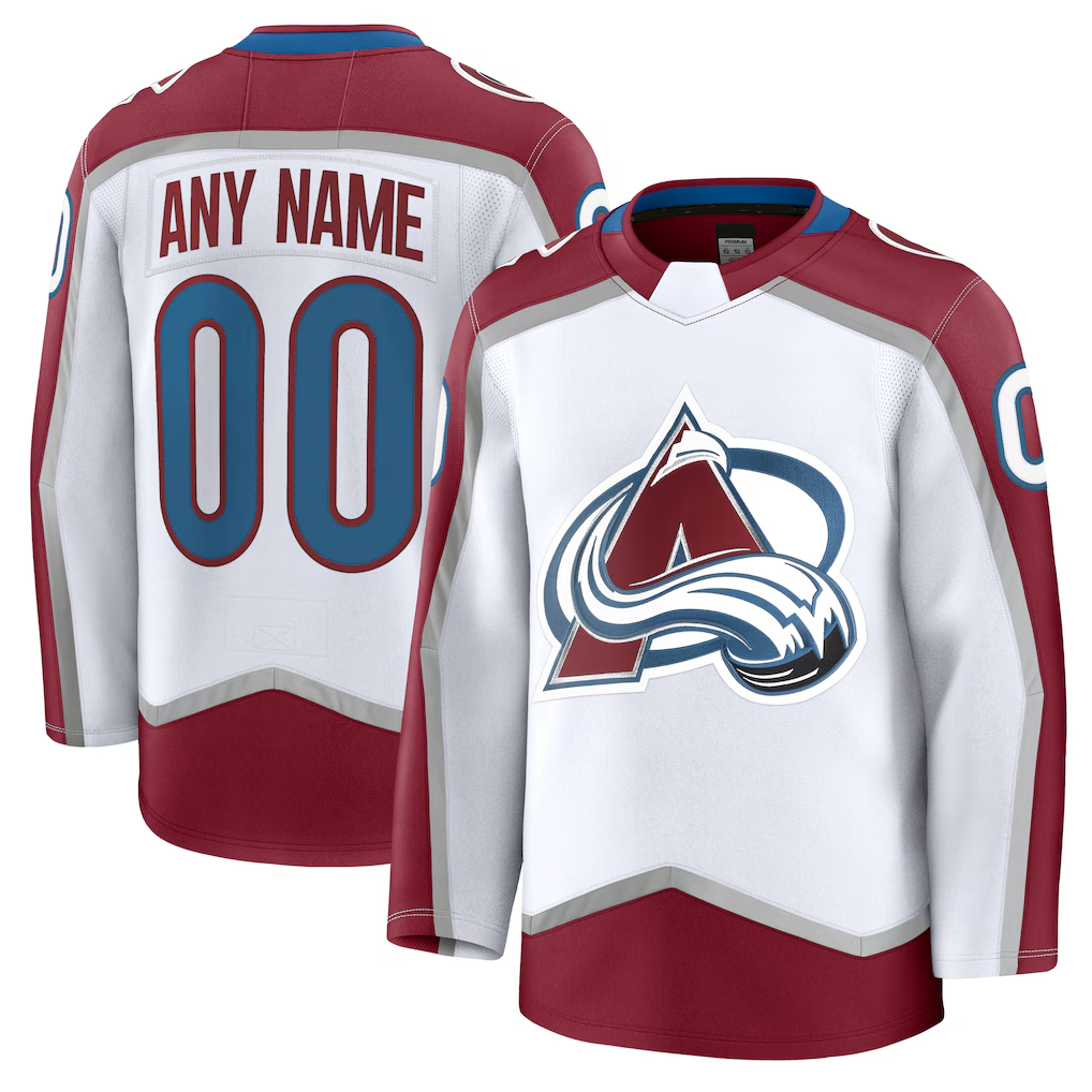 Tuec Custom C.Avalanche White Away Premium Jerseys