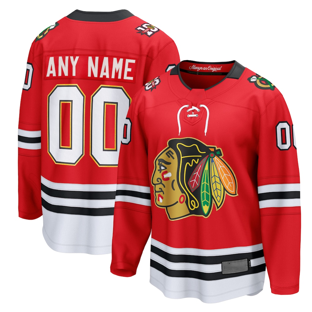Tuec Custom C.Blackhawks Red Centennial Breakaway Jerseys