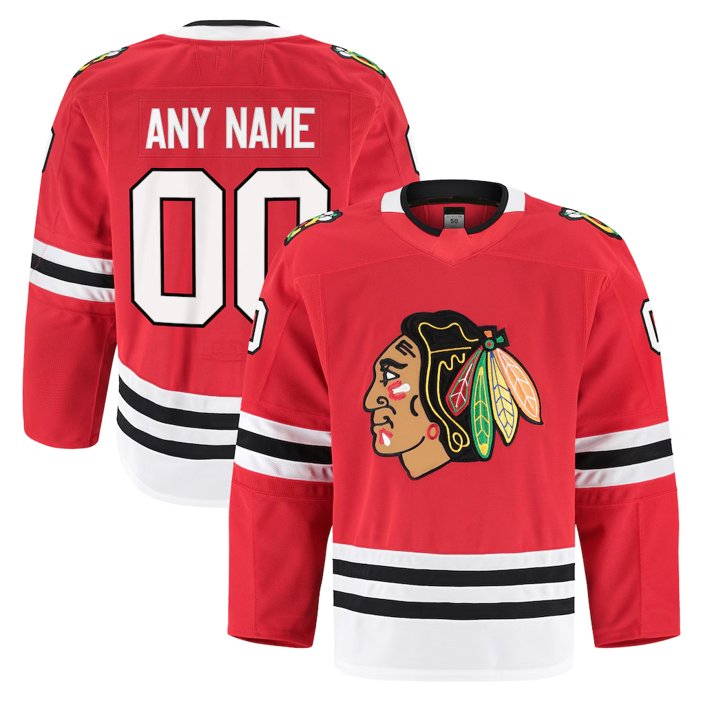 Tuec Custom C.Blackhawks Red Home Authentic Pro Jerseys