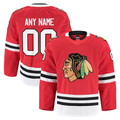 Tuec Custom C.Blackhawks Red Home Authentic Pro Jerseys