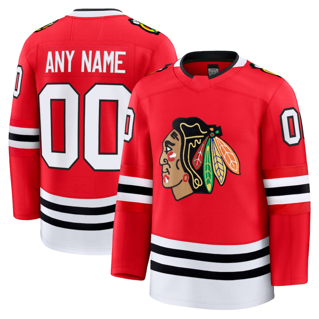 Tuec Custom C.Blackhawks Red Home Premium Jerseys