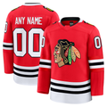 Tuec Custom C.Blackhawks Red Home Premium Jerseys