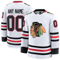 Tuec Custom C.Blackhawks White Away Premium Jerseys