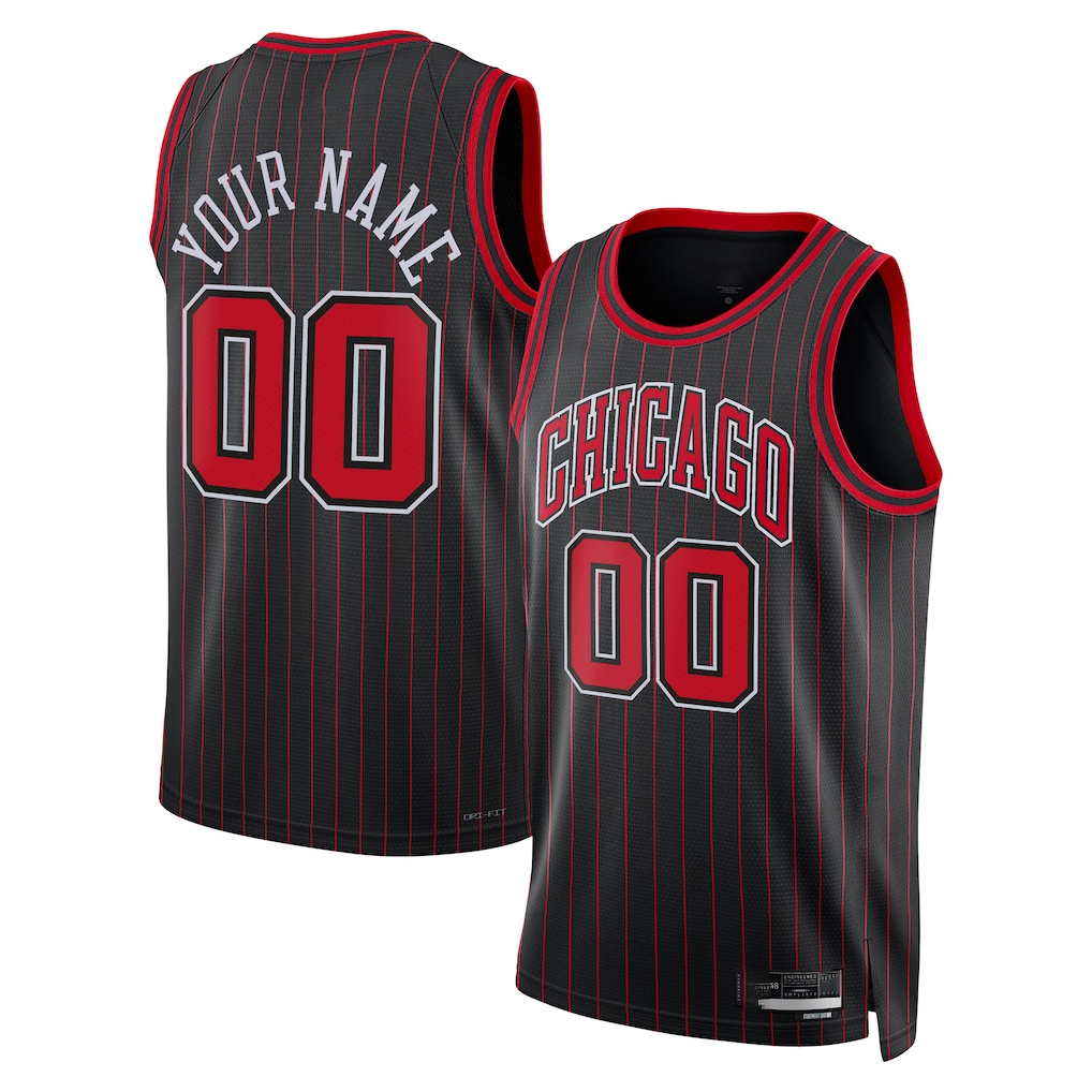 Ldoa Custom C.Bulls Black Swingman Jerseys - Statement Edition