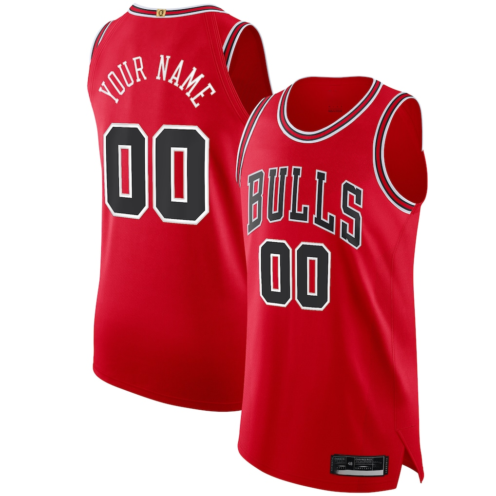 Ldoa Custom C.Bulls Red Authentic Jerseys - Icon Edition