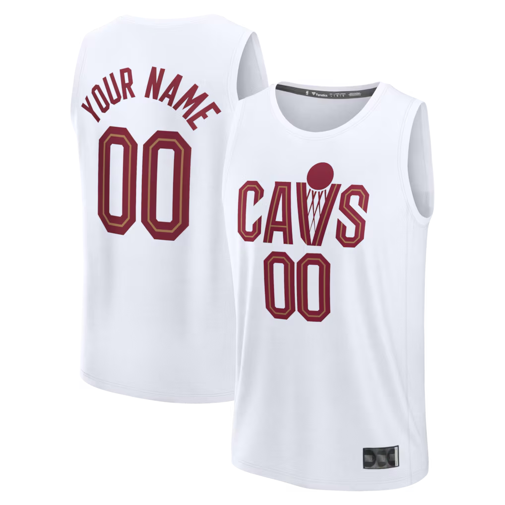 Ldoa Custom C.Cavaliers White Fast Break Jerseys - Icon Edition