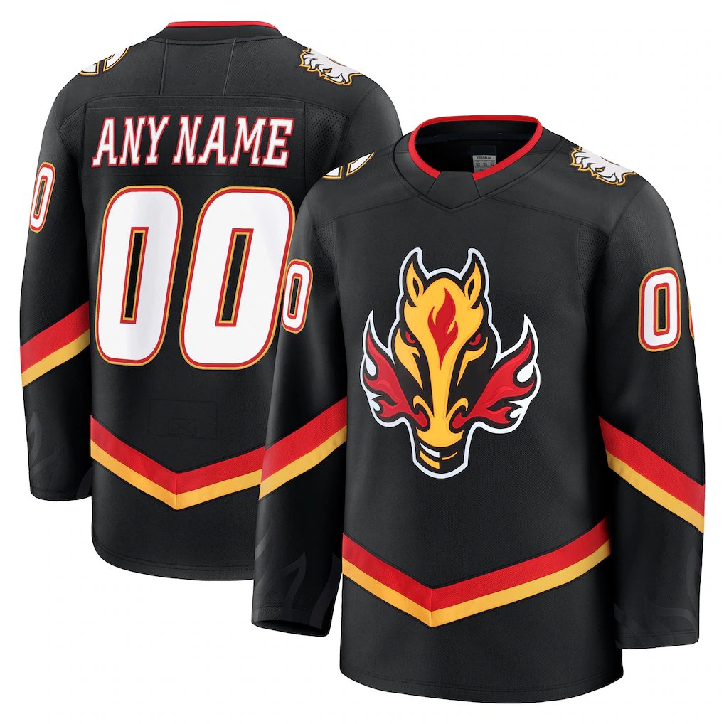 Tuec Custom C.Flames Black Alternate Premium Jerseys