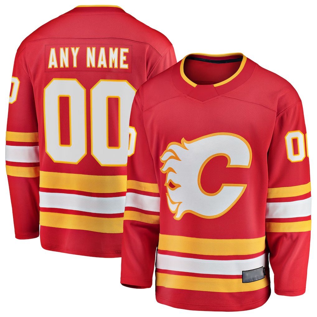 Tuec Custom C.Flames Red Home Breakaway Jerseys