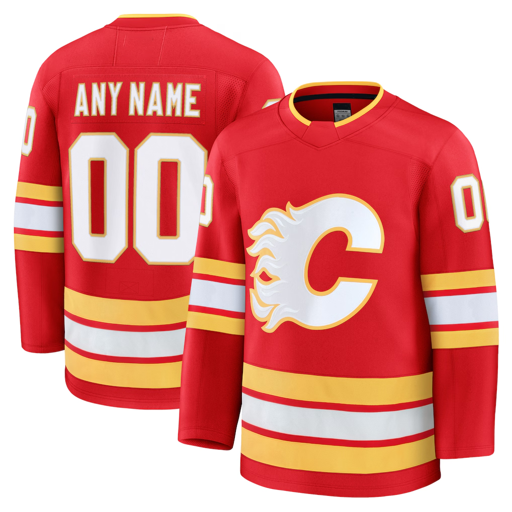 Tuec Custom C.Flames Red Home Premium Jerseys