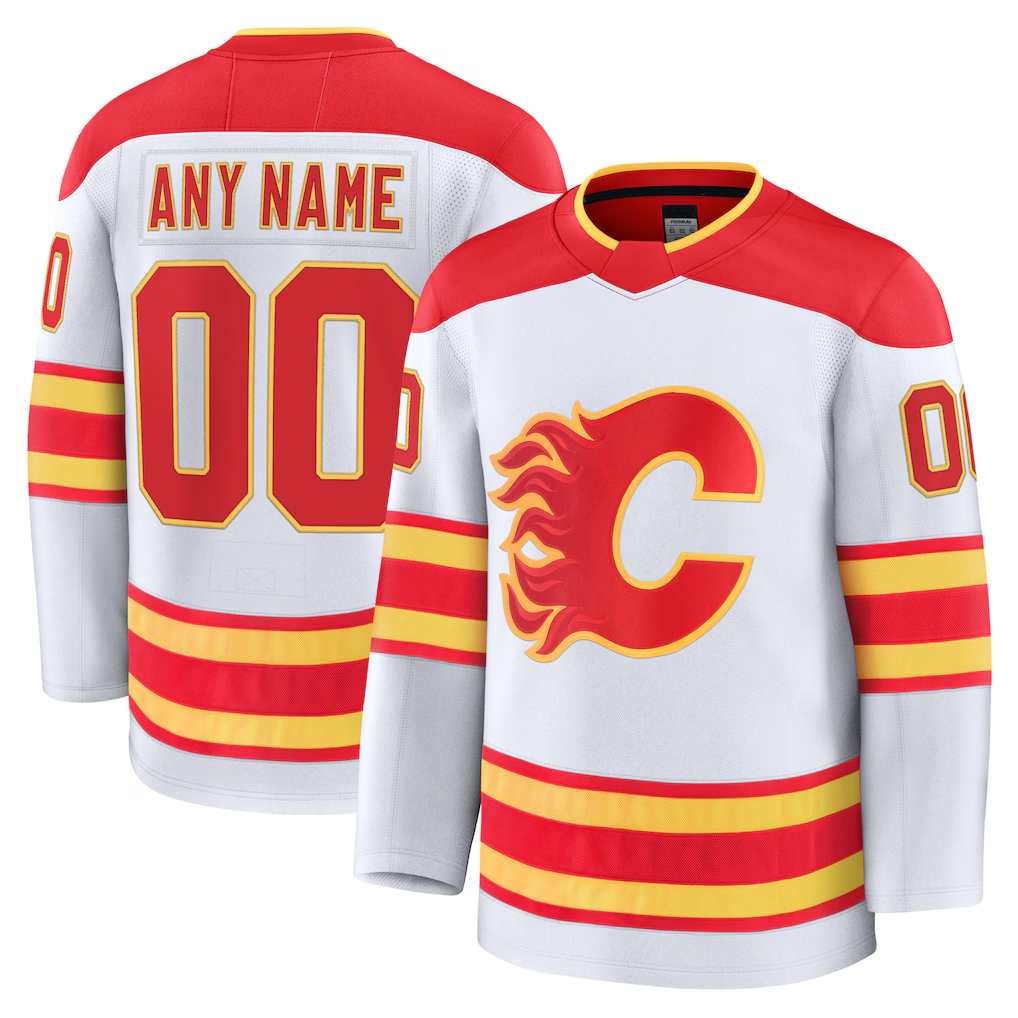 Tuec Custom C.Flames White Away Premium Jerseys
