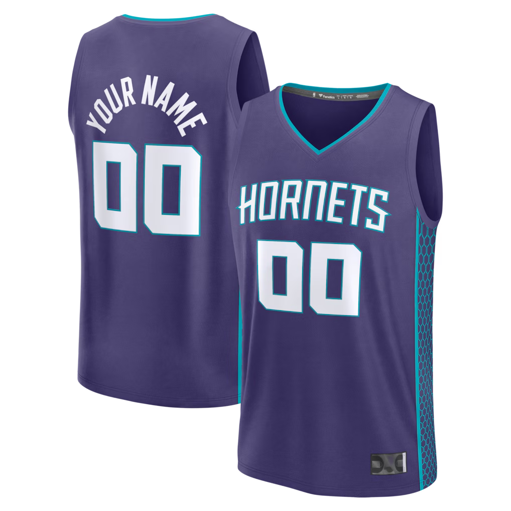 Ldoa Custom C.Hornets  Purple Fast Break Jerseys - Icon Edition