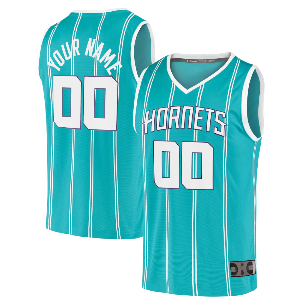 Ldoa Custom C.Hornets  Teal Fast Break Replica Jerseys - Icon Edition