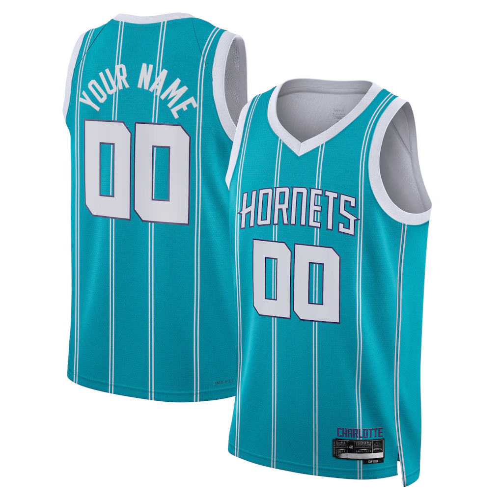 Ldoa Custom C.Hornets  Teal Swingman Jerseys - Icon Edition
