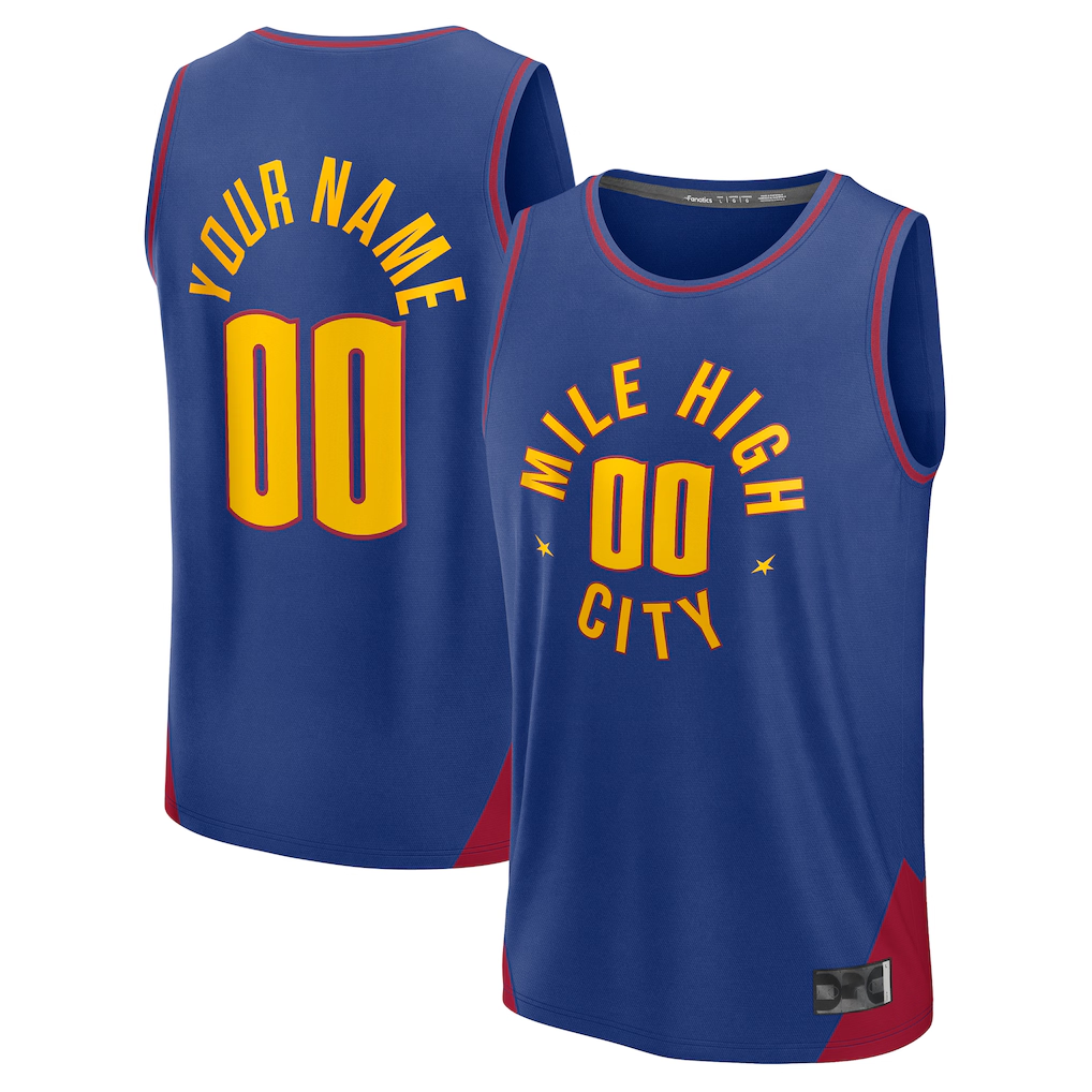 Ldoa Custom D.Nuggets  Blue Fast Break Jerseys - Statement Edition