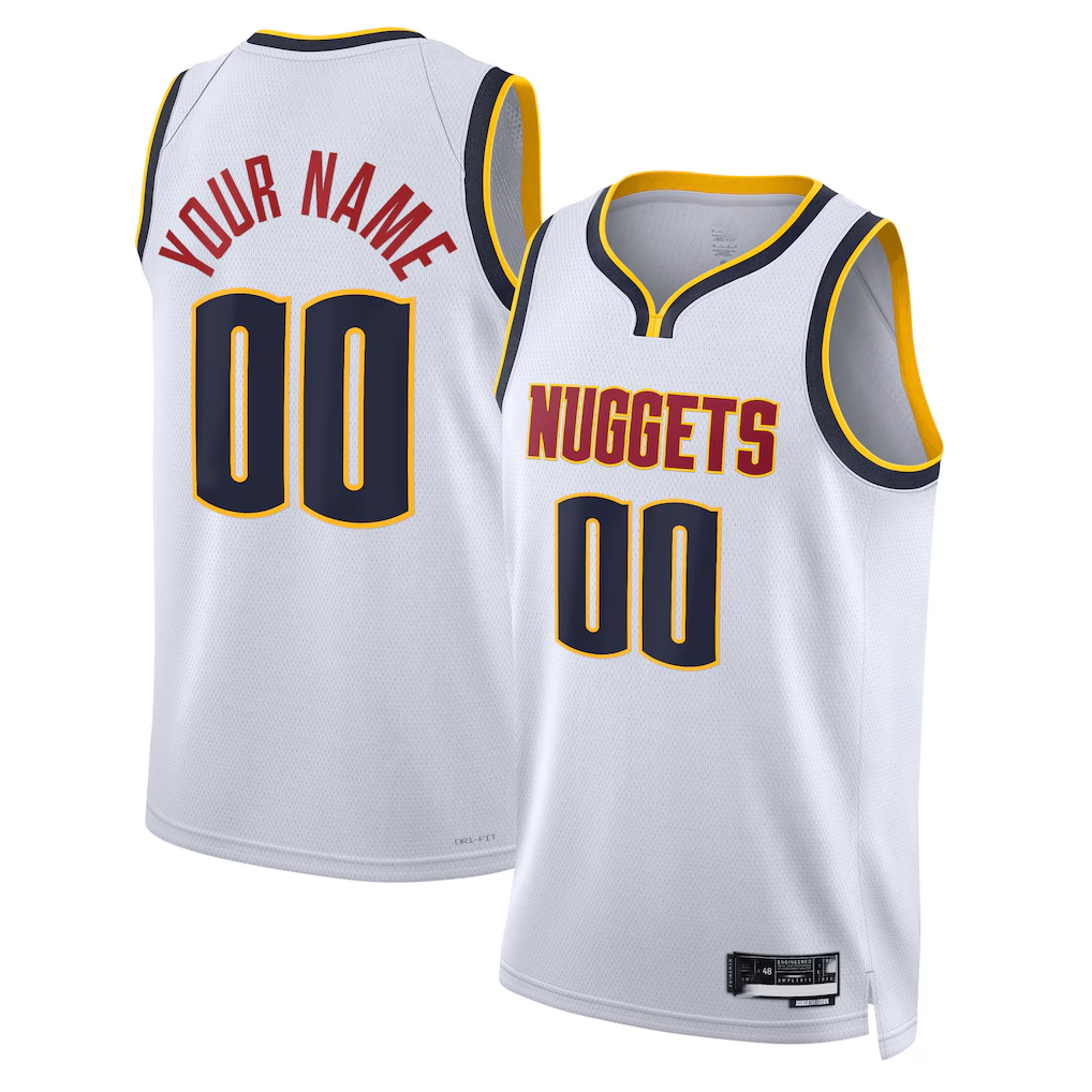 Ldoa Custom D.Nuggets White Swingman Jerseys - Association Edition