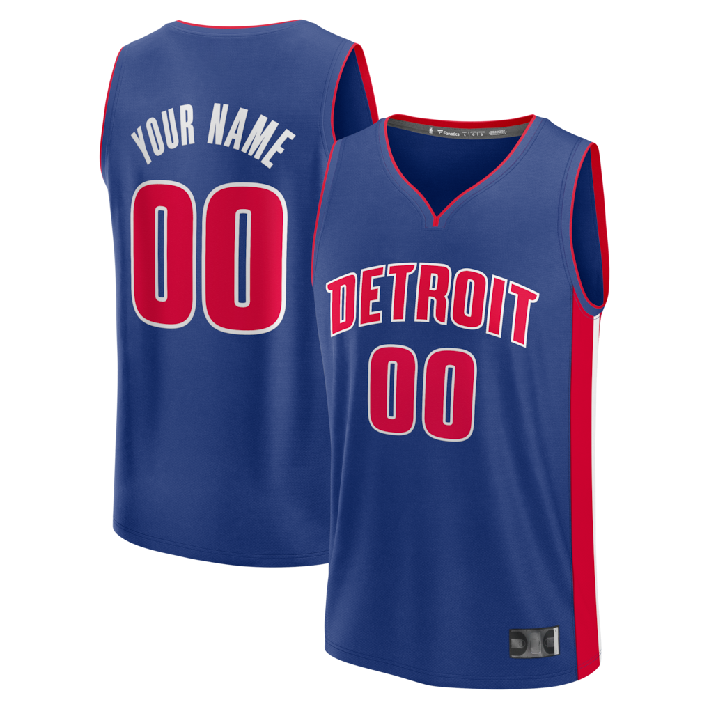 Ldoa Custom D.Pistons  Blue Fast Break Jerseys - Icon Edition