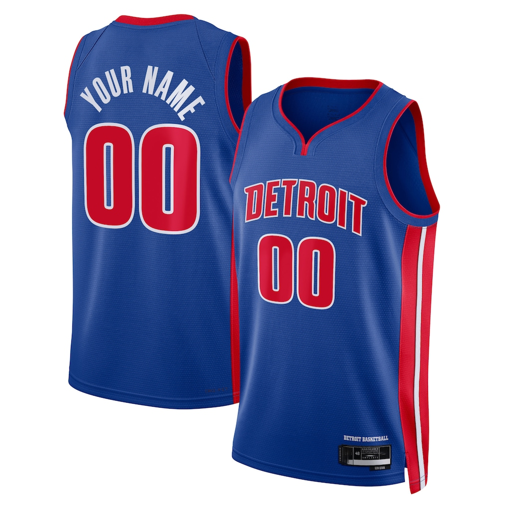 Ldoa Custom D.Pistons Blue Swingman Jerseys - Icon Edition