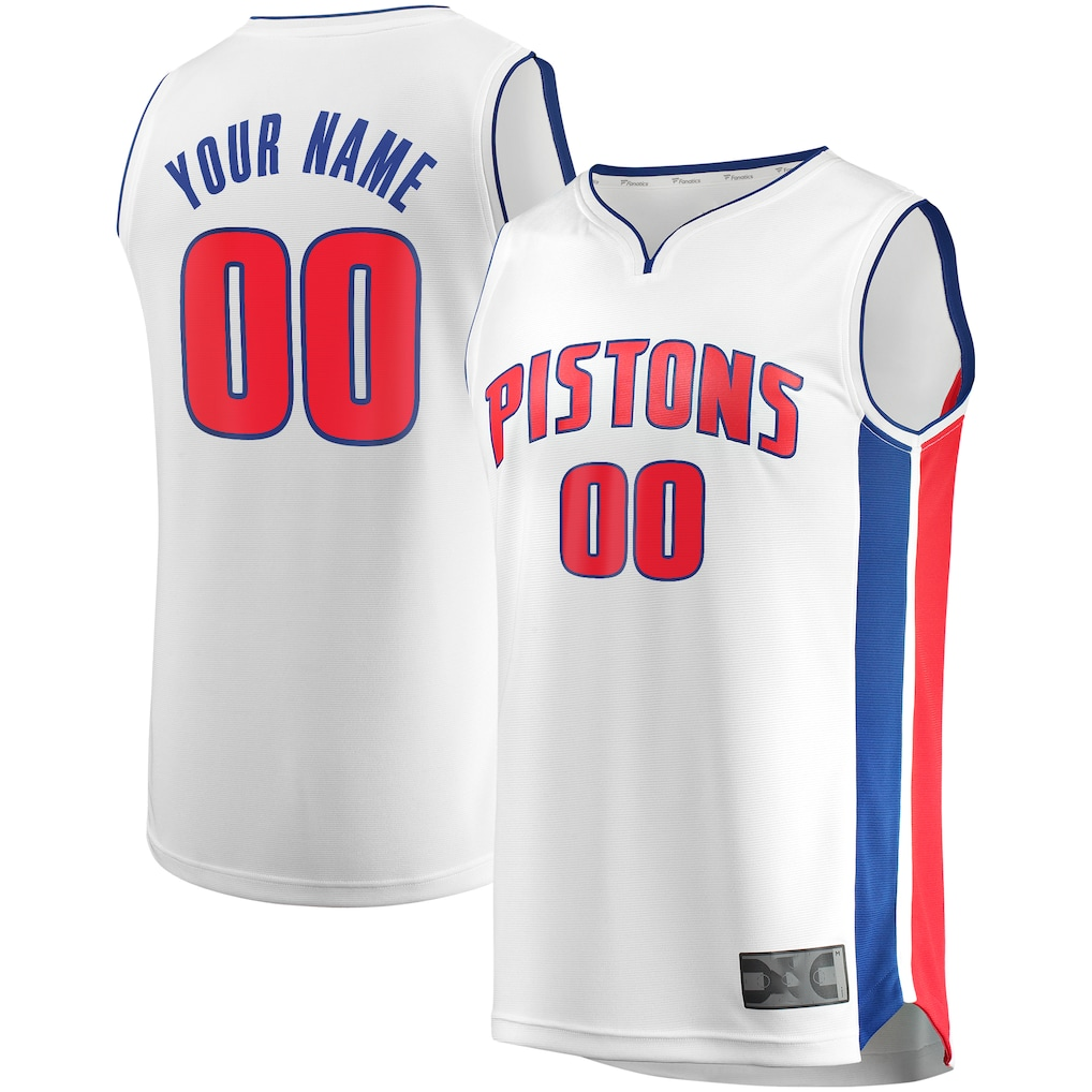 Ldoa Custom D.Pistons  White Fast Break Replica Jerseys - Association Edition