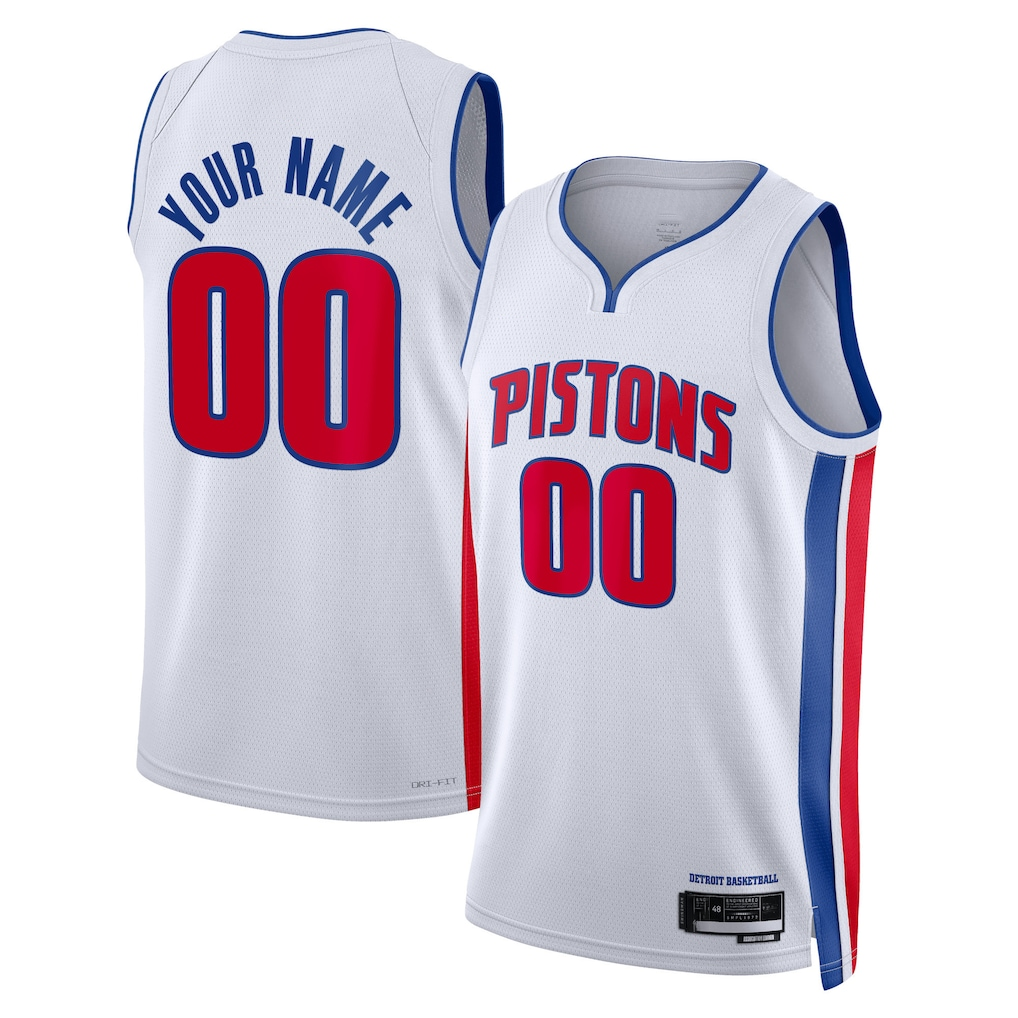 Ldoa Custom D.Pistons White Swingman Jerseys - Association Edition