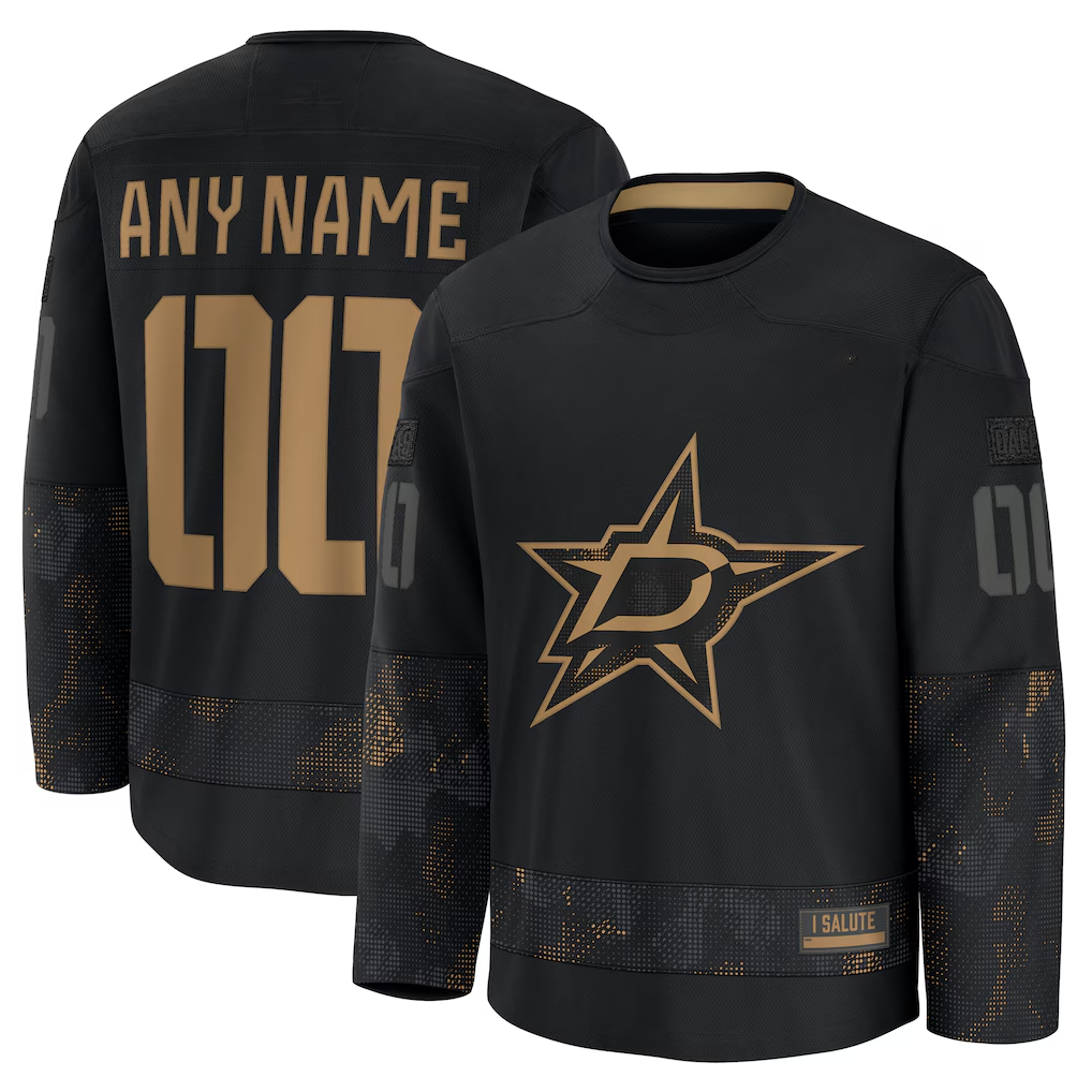 Tuec Custom D.Stars Black 2024 Military Appreciation Practice Jerseys