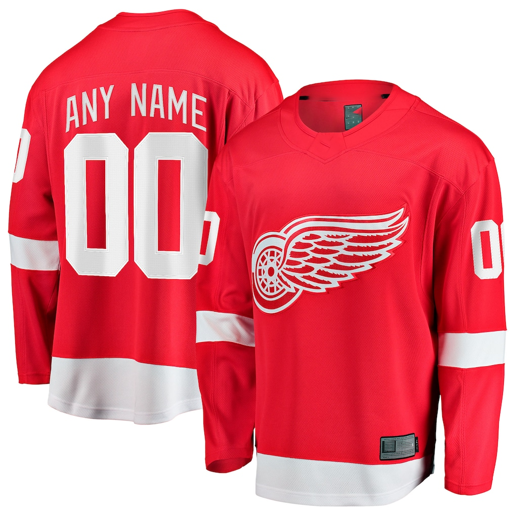 Tuec Custom D.Red wings Red Home Breakaway Jerseys