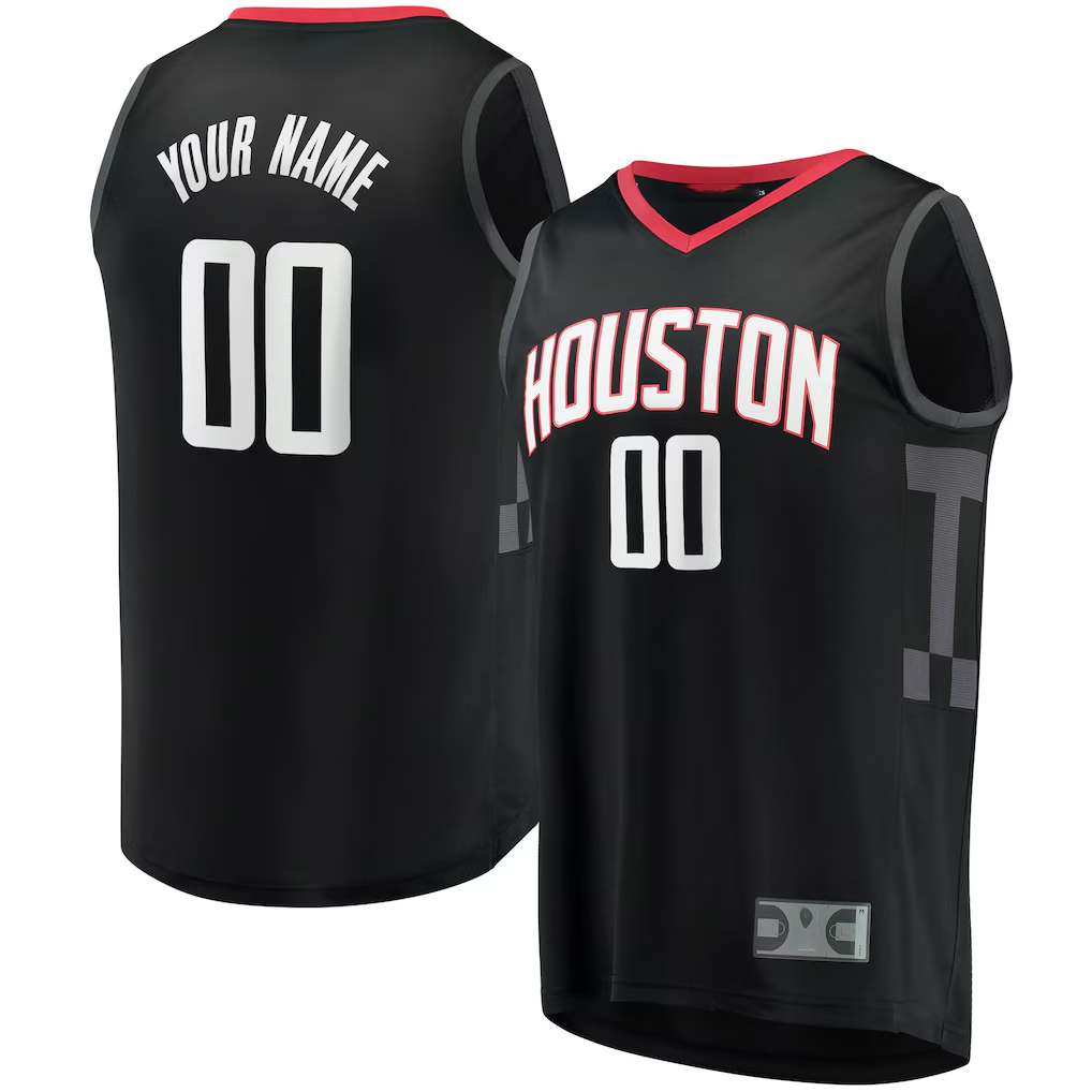 Ldoa Custom H.Rockets Black Fast Break Replica Stitched Jerseys-Statement Edition