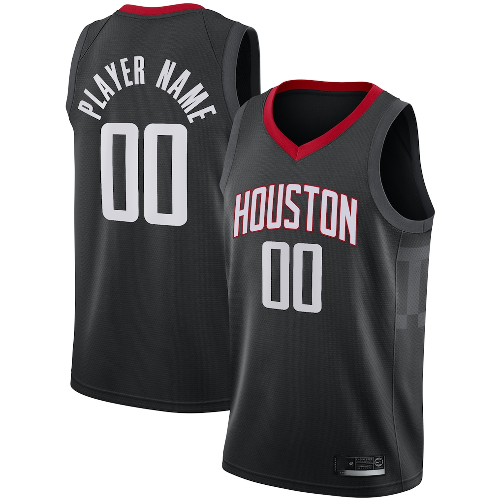 Ldoa Custom H.Rockets Black Swingman Stitched Jerseys - Statement Edition