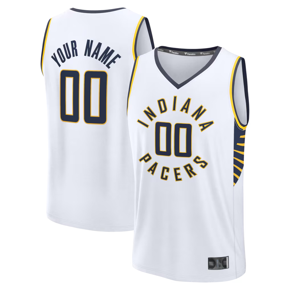Ldoa Custom I.Pacers  White Fast Break Jerseys - Icon Edition