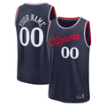 Ldoa Custom LA.Clippers Navy Fast Break Stitched Jerseys- Icon Edition