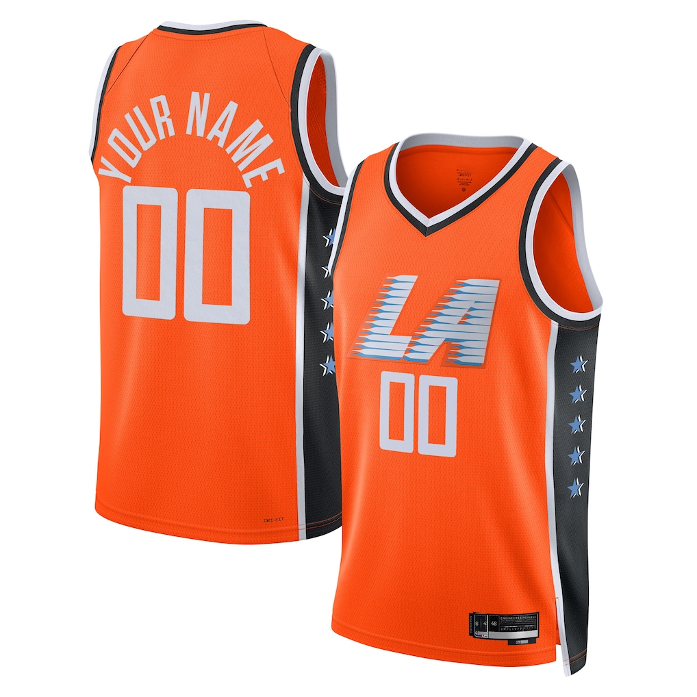 Ldoa Custom LA.Clippers Orange 2025-2026 City Edition Swingman Stitched Jerseys