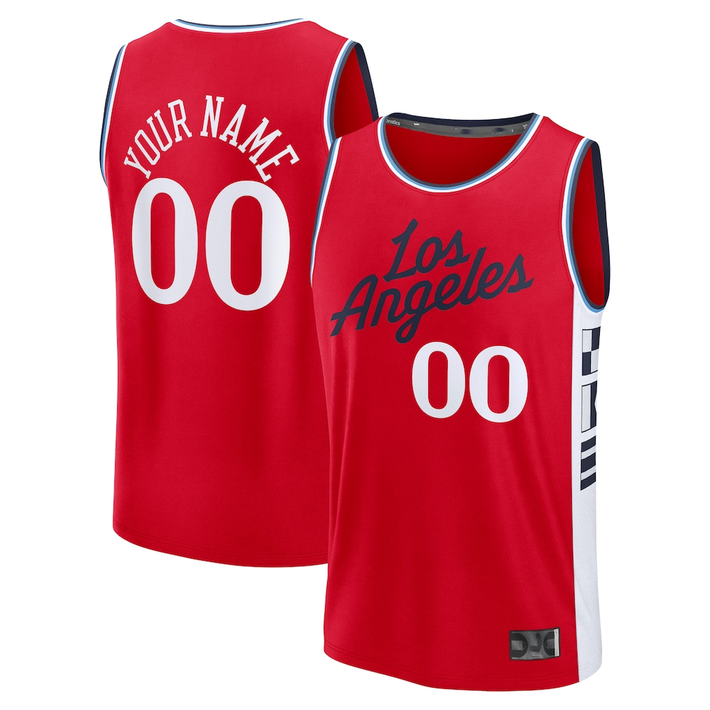 Ldoa Custom LA.Clippers Red Fast Break Stitched Jerseys- Statement Edition